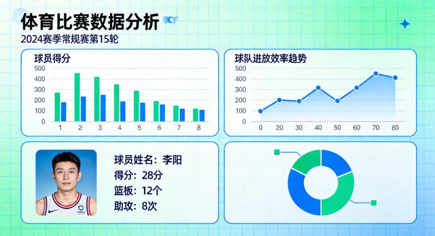 体育比赛数据分析图表与统计面板